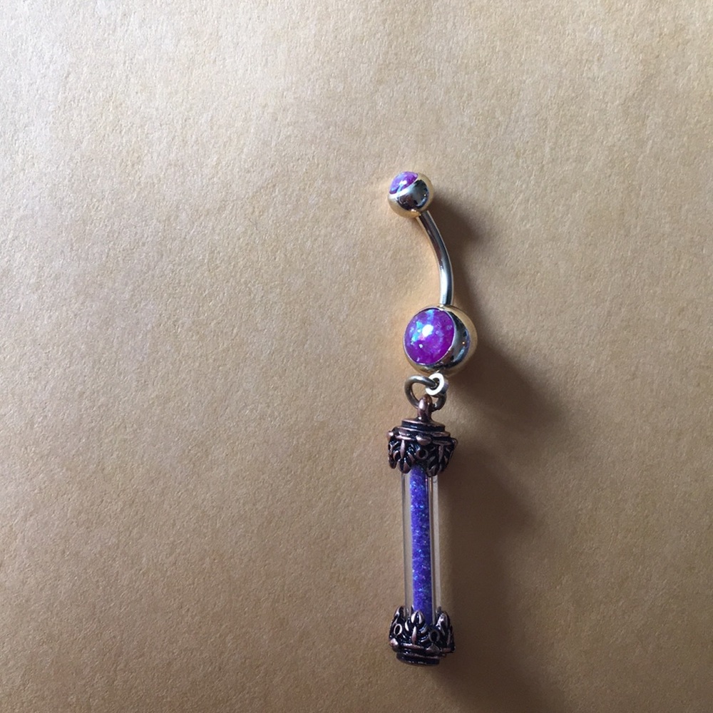 NWOT glitter dangle belly ring